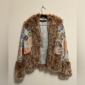Vintage Italian Fur Trim Jacket